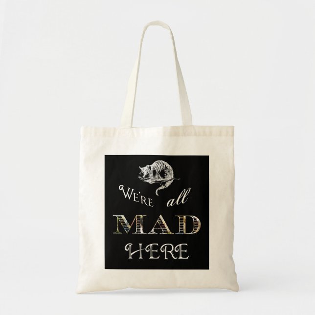 Cheshire Cat Mad Alice Tote Bag (Front)