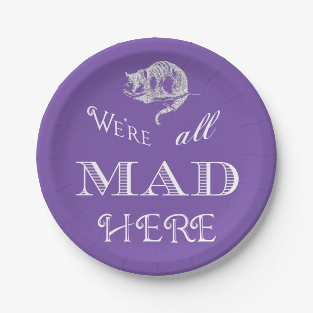 Cheshire Cat Mad Paper Plate (Front)