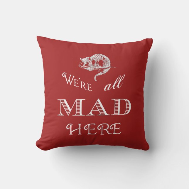 Cheshire Cat Mad Pillow (Front)