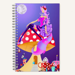 Cheshire Cat on Mushroom Wonderland  Notebook