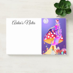 Cheshire Cat on Mushroom Wonderland Post-it Notes