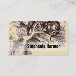 Cheshire Cat Sepia Vintage Alice in Wonderland Business Card