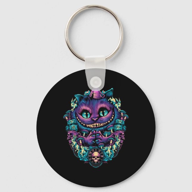 Cheshire Cat Shirt Alice In Wonderland Graphic  Key Ring (Front)