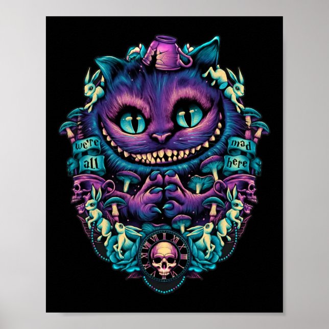 Cheshire Cat Shirt Alice In Wonderland Graphic  Poster (Front)