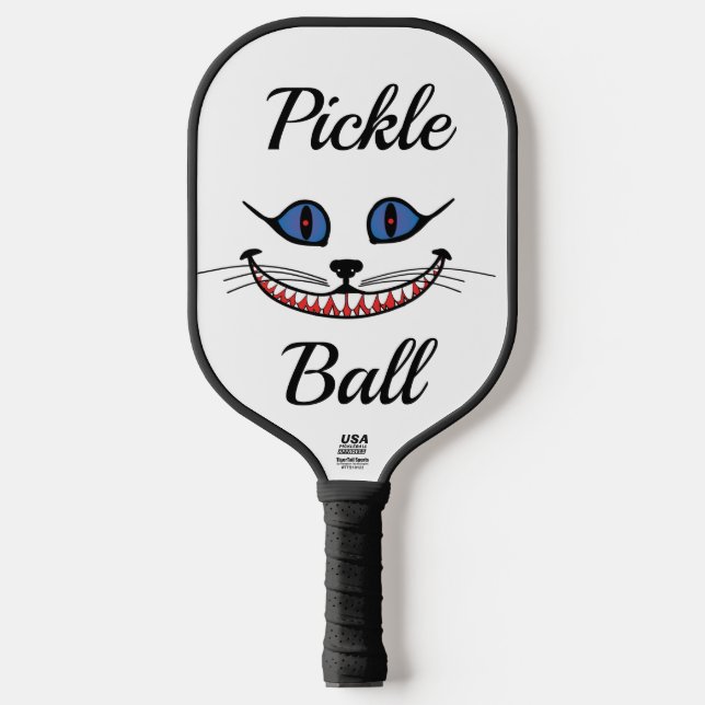 Cheshire Cat Smile  BLUE Pickleball Paddle (Front)