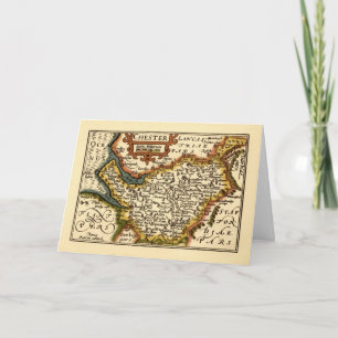 Cheshire (Chester) County England Antiquarian Map Card
