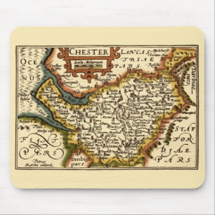 Cheshire (Chester) County England Antiquarian Map Mouse Pad