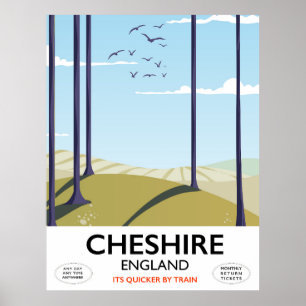 Cheshire, England travel poster