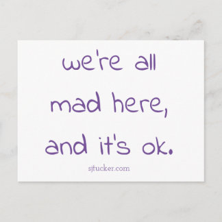 "Cheshire Kitten" lyrics postcard