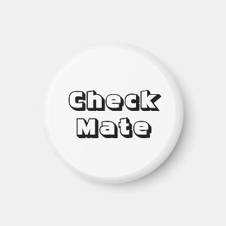 Chess 1-1/4" Fridge Magnet ~ White's Check Mate