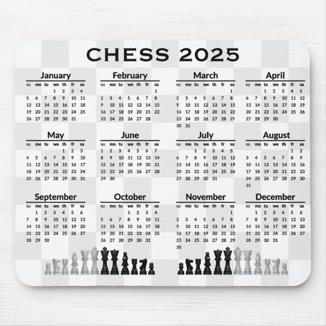 Chess 2025 Calendar Mousepad (Front)
