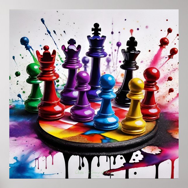 Chess A Game of Kings AI Fantasy Digital Art Print (Front)