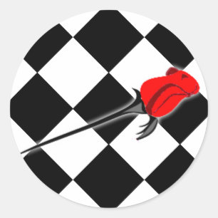 Chess and Roses Gothic Wedding Classic Round Sticker