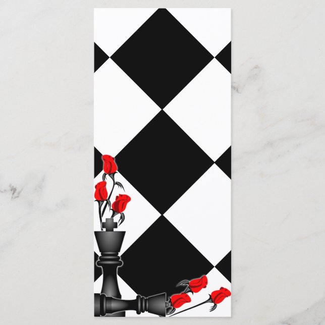 Chess and Roses Gothic Wedding Menu (Front)