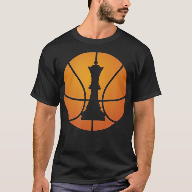 Chess Basketball Gift Funny For Game Board King T-Shirt (Front)