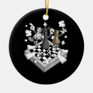 chess battle figures chessman checkmate chess play ceramic ornament