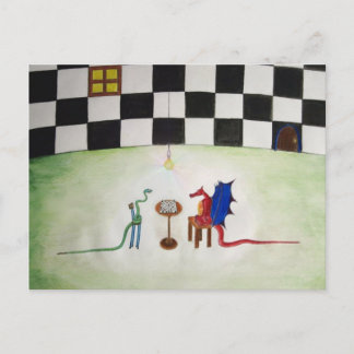 Chess between Dragon and Snake Postcard