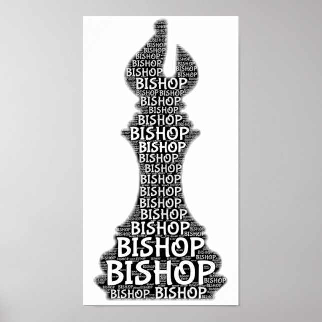 Chess Bishop Word Picture Poster (Front)