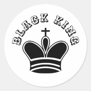 Chess Black King Classic Round Sticker