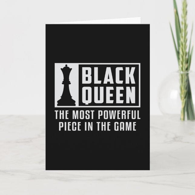 Chess Black Queen Chess Board Checkmate Board Gift Card (Front)