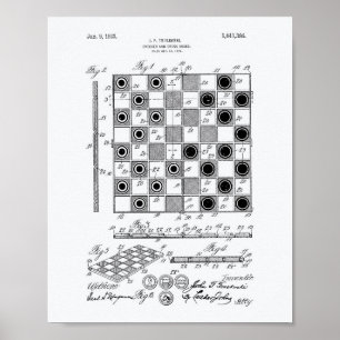 Chess Board 1923 Patent Art White Paper Poster