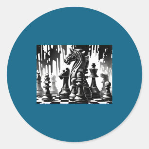 Chess Board Classic Round Sticker