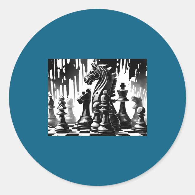 Chess Board  Classic Round Sticker (Front)
