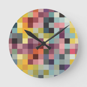 Chess board, colored planes cartridge. Pixels Round Clock
