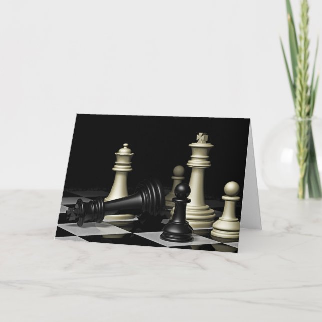 Chess Board Game Buddha Quote Note Card (Front)