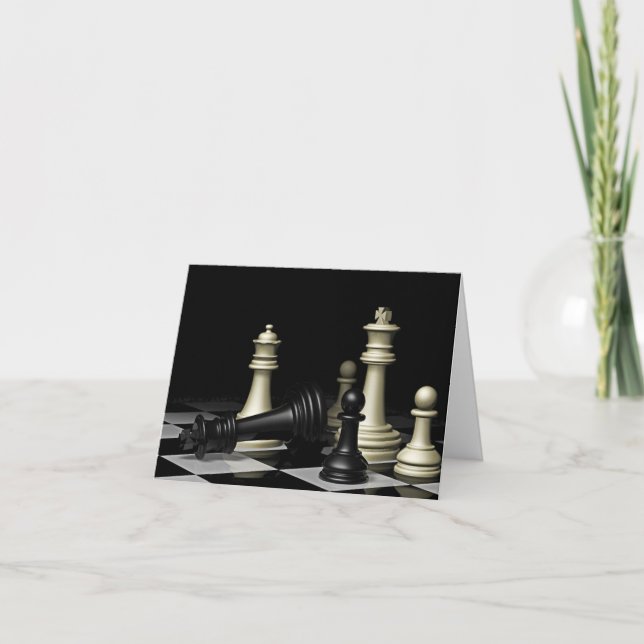 Chess Board Game Buddha Quote Note Card (Front)