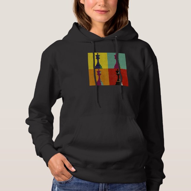 Chess Board Game  Piece King Checkmate Pop Style Hoodie (Front)
