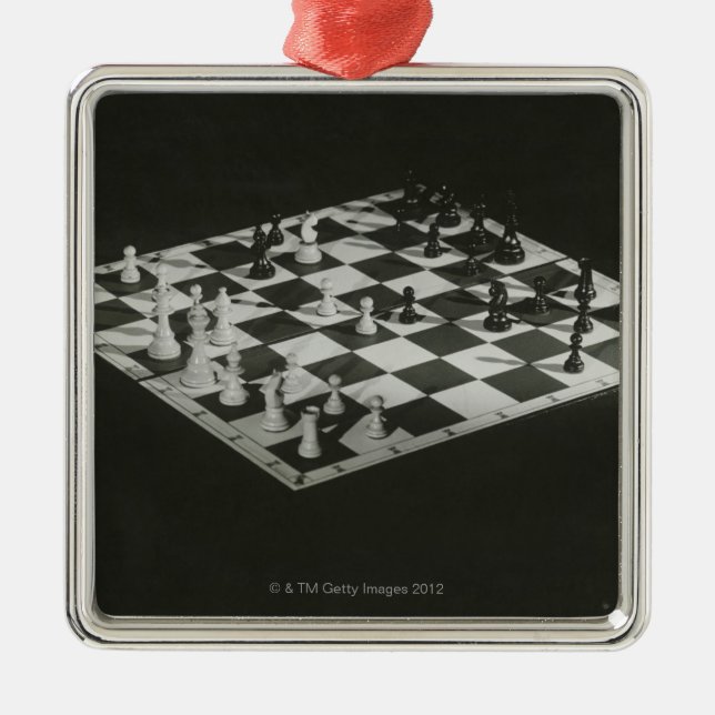 Chess Board Metal Tree Decoration (Front)