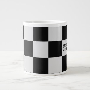 Chess Board Monogram Large Coffee Mug