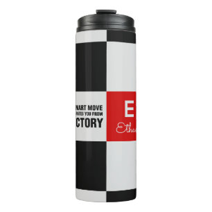 Chess Board Monogram Thermal Tumbler