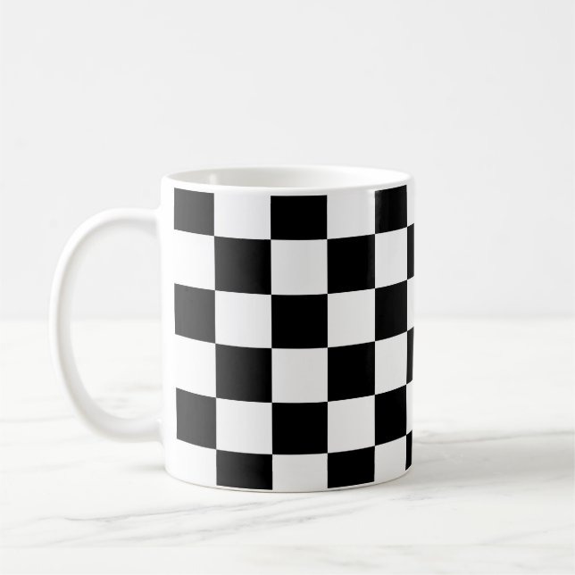 Chess board pattern mugs. coffee mug (Left)