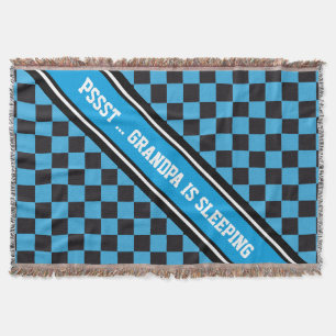 Chess Board Pattern + your backgr. colour & text Throw Blanket