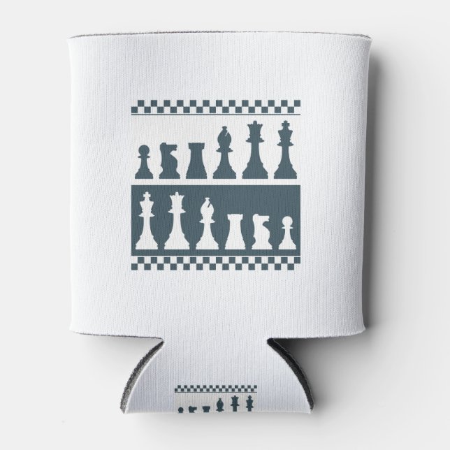 Chess Board Pieces Can Cooler (Front)