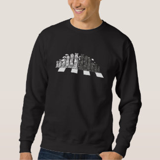 Chess Board Pieces Checkmate Grandmaster Chess Pla Sweatshirt