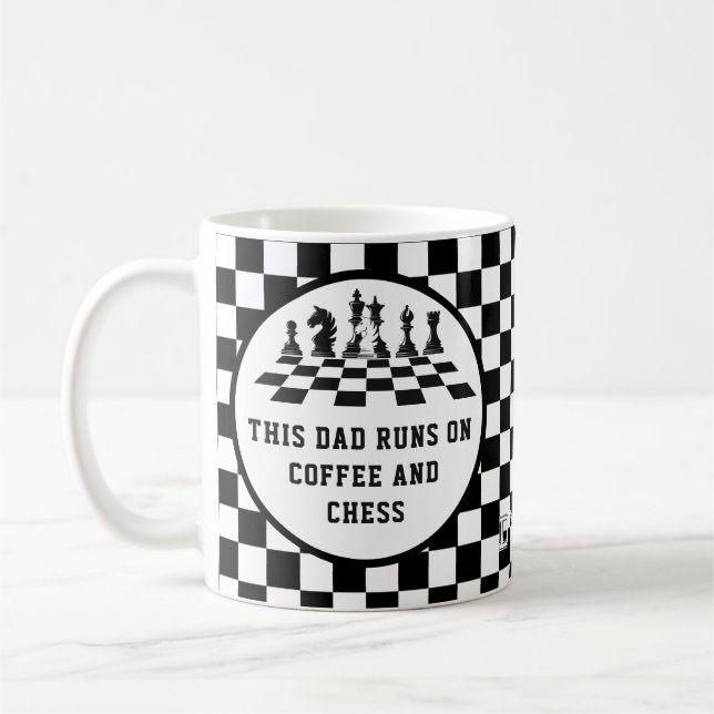 Chess Board & Pieces Game Father's Day Dad Gift Coffee Mug (Left)