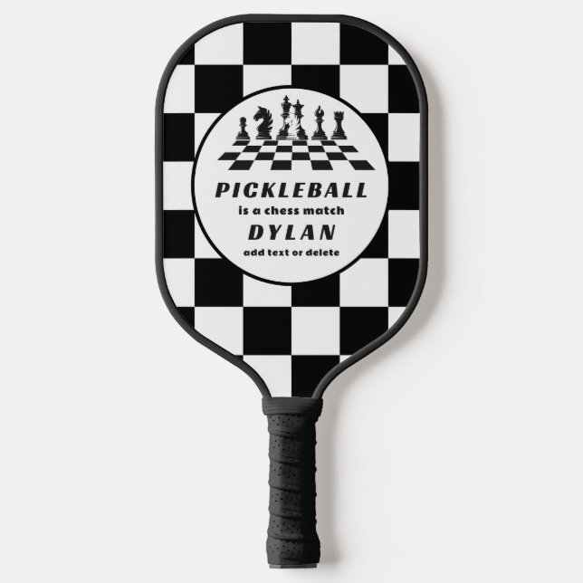 Chess Board & Pieces Game Father's Day Dad Gift Pickleball Paddle (Front)