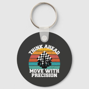 Chess Board Pieces Strategy Precision Mind Game Key Ring
