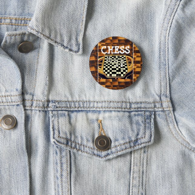  CHESS BOARD STYLE 6 CM ROUND BADGE (In Situ)
