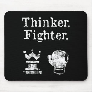 Chess Boxer Thinker Fighter Boxing Chess Lover Gif Mouse Pad