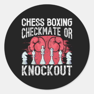 Chess Boxing Checkmate Or Knockout Fun Classic Round Sticker