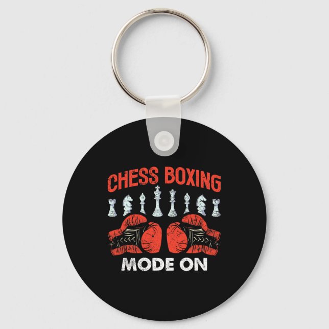 Chess Boxing Mode On Chess Pieces Gloves  Key Ring (Front)