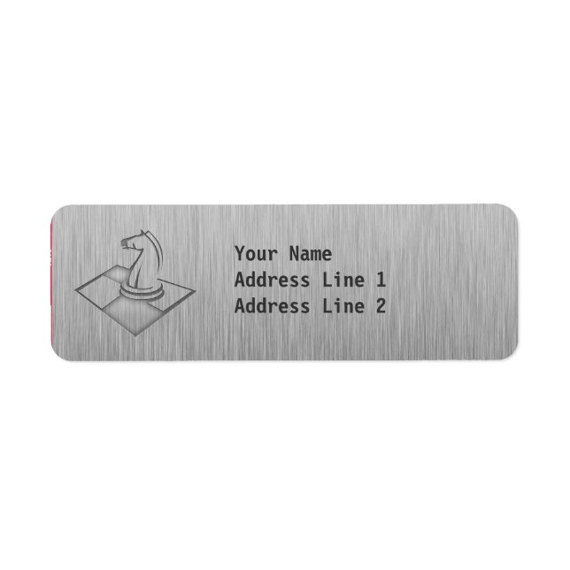 Chess; Brushed Metal-look Return Address Label (Front)