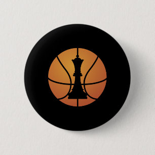 Chess Bysketbyll Gift Fun For Game Board King Chec 6 Cm Round Badge