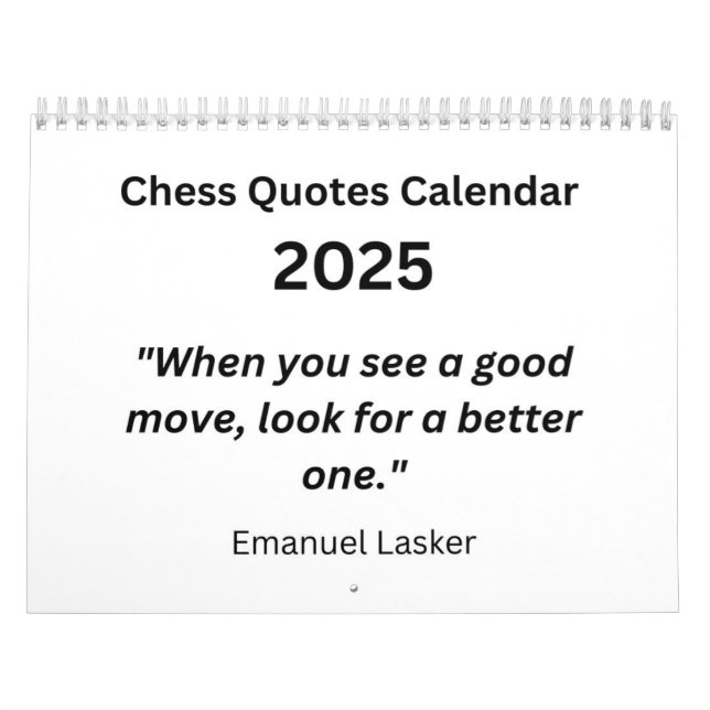 Chess Calendar 2025 - Chess Quotes Calendar (Cover)