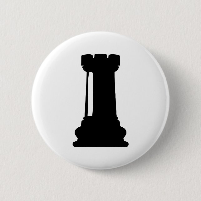 Chess castle 6 cm round badge (Front)