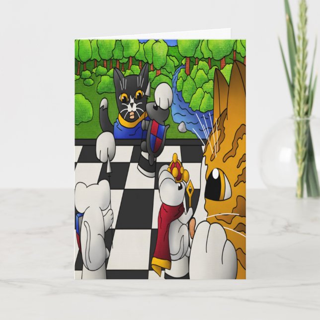 Chess Cats in the park Card (Front)
